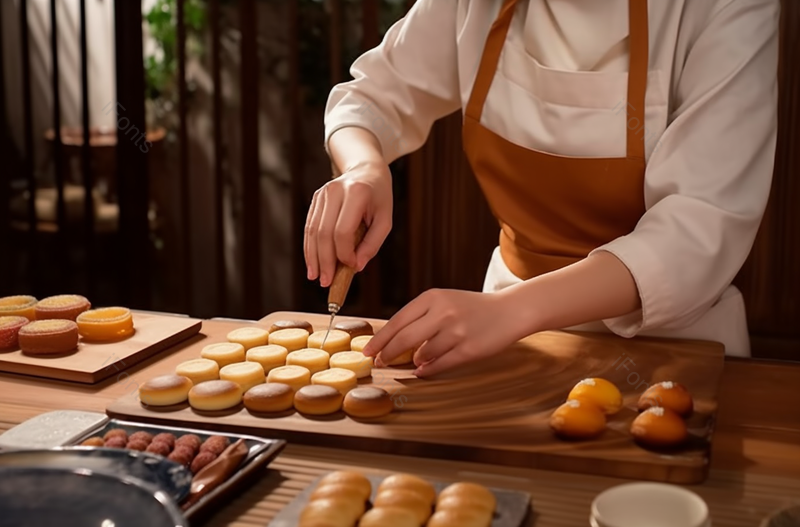 传统甜点蛋黄月饼制作过程摄影,高清,摄影图,摄影图片,图片大全,摄影图免费下载